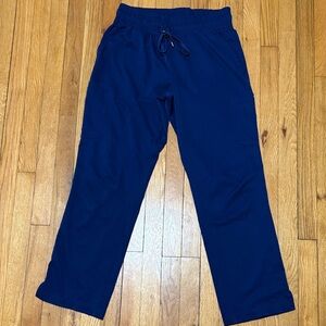 Beyond Scrubs Pants Medium Navy Stretch Drawstring Vented Hem Pockets